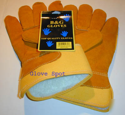 11 pairs lined leather palm gloves blowout deal large