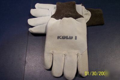 Durabull insulated leather freezer gloves - size large