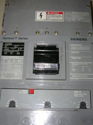 Siemens sentron series 350 amp HJD63F400 magnetic adj.