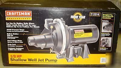 Craftsman 1/2 hp hydro glass shallow well jet pump 2514