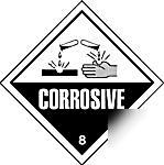 Corrosive hazard warning sticker 