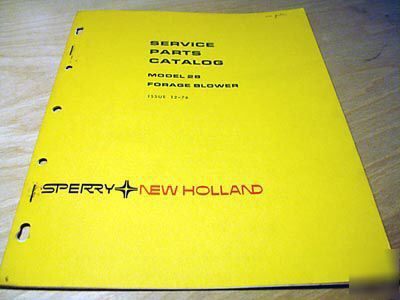 New holland 28 forage blower parts manual book catalog