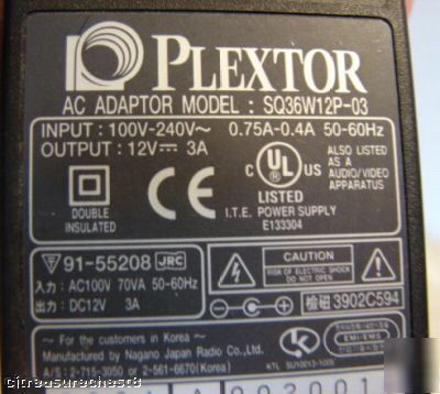 Plextor SQ36W12P-03 ac/dc adapter #18