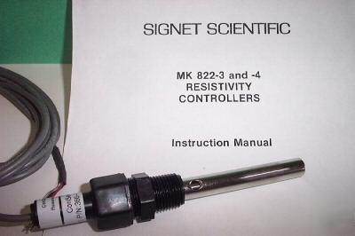 Signet MK822-3 conductivity analyzer w sensor & manual