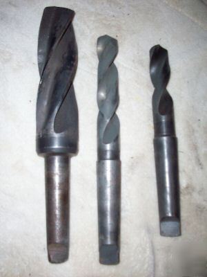 3 large morse taper #4 drill bits MT4 mt 4 lathe 2 3/32