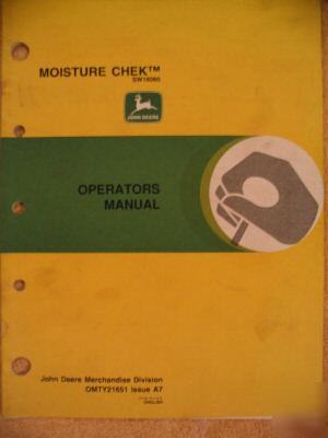 John deere moisture chek grain tester operator manual
