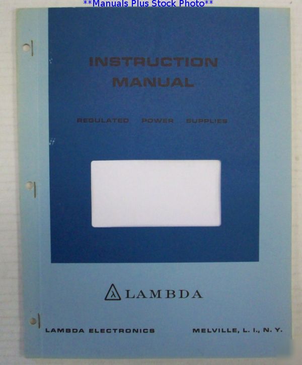Lambda my-24976-20 addenda (see notes) manual - $5 ship