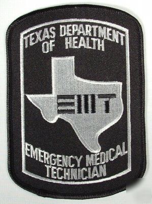 New brand texas emt shoulder patch (black)