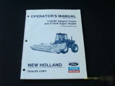 New holland 1116BF 1116H versatile 276 operators manual