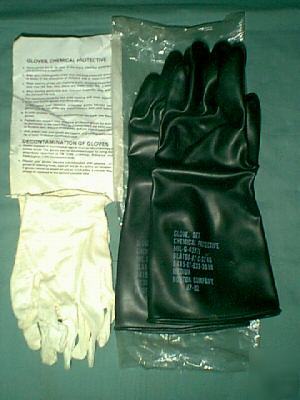 Rubber gloves = chemical gloves w/liners nos= 6 pr. med