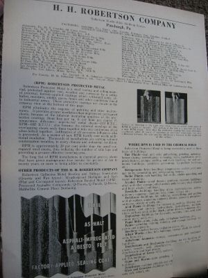 1940's hh robertson co. catalog ad pages asbestos 