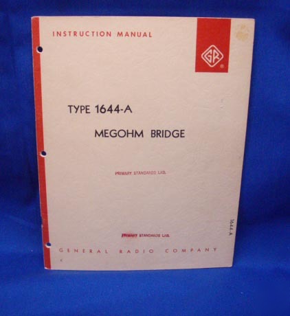 General radio 1644-a manual w/schematics