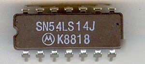 Integrated circuit SN54LS14J electronics motorola
