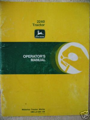 John deere 2240 tractor operator manual