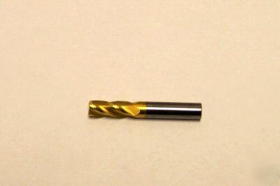 New - usa solid carbide tin coated end mill 4FL 3/8