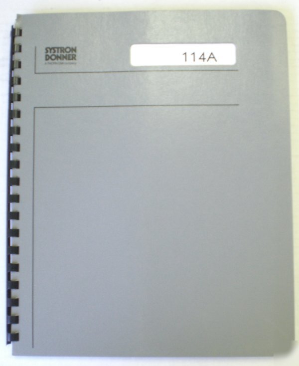 Systron donner 114A pulse gen. operating/service manual