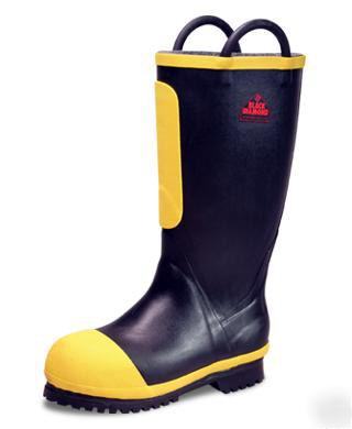Black diamond fire boots, rubber (kevlar) size 8W nwt