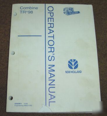New holland tr-98 combine operator's manual book nh