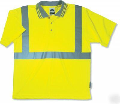 Ansi osha class ii 2 traffic safety polo shirt lime 4XL