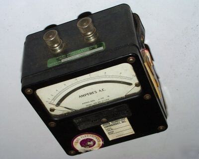 Weston # 433 antique ac ammeter to 1 amp mirror scale