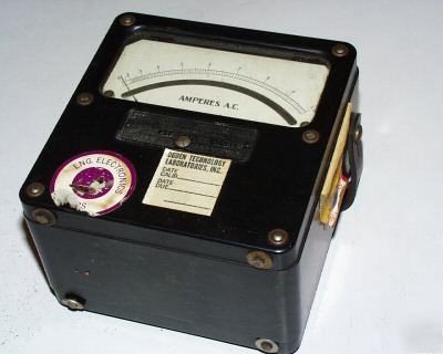 Weston # 433 antique ac ammeter to 1 amp mirror scale