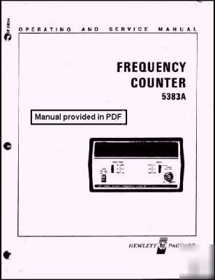 Agilent hp 5383A operation and service manual HP5383A