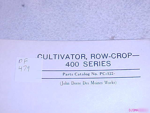 John deere 400 series row crop cultivator parts catalog