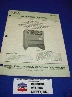 Lincoln electric idealarc R3R operating manual IM290