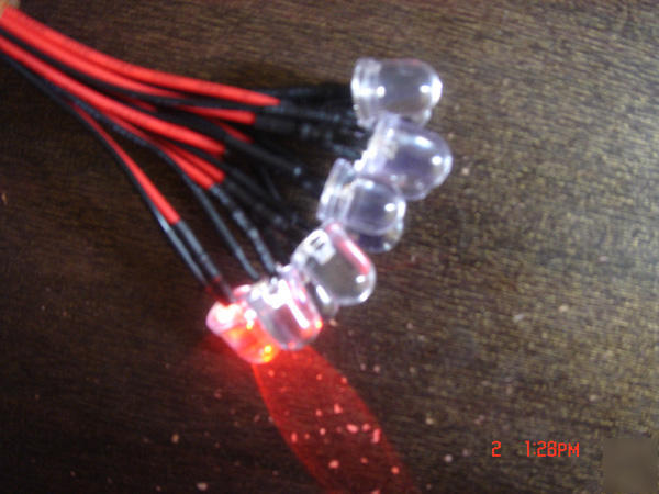 20X red led lamp light set 25CM pre wired 10MM 12V dc