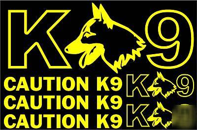 New caution K9 yellow decal set, sticker, emblem, , 6YR