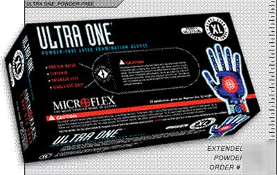 New ultra one microflex latex gloves box of 50 medium