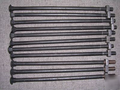 12 good condition 3/8 by 10 carriage bolts
