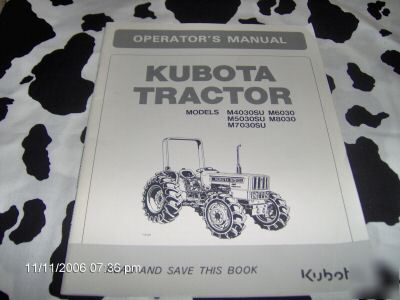 Kubota operators manual M4030, 5030, 7030, 6030, 8030