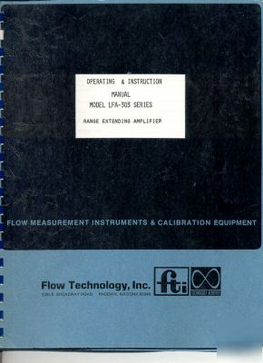 Fti flow technology lfa-303 operating & instruction
