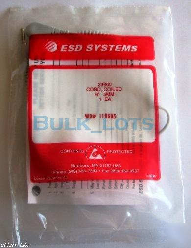 New desco esd 23600 6FT 4MM coiled cord plastic systems