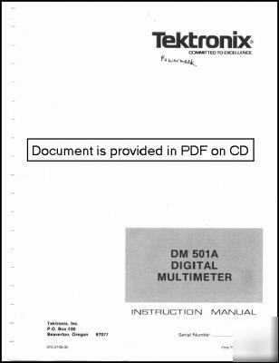 Tek tektronix DM501A dm 501A operation & service manual