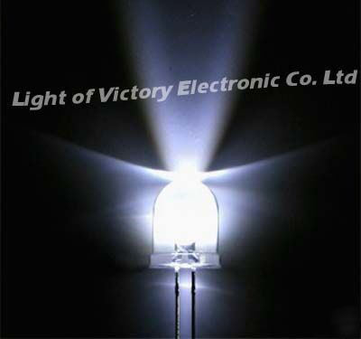 50X 8MM brightest white led lamp 65,000MCD +50 resistor