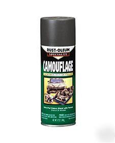 6 cans of rustoleum camouflage spray paint-forest green