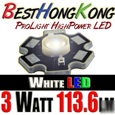 High power led set of 500 prolight 3W white 113.6 lm