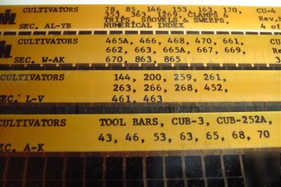 Ih 43-1269 & cub cultivator parts catalog microfiche