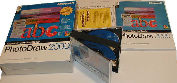Microsoft photodraw 2000 full version w/box 3 disc set