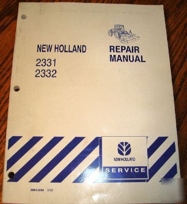 New holland 2331 2332 disc header mower repair manual