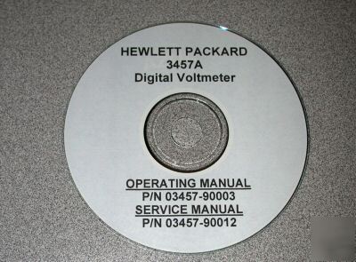 Hp 3457A operator & service manuals 2 volumes