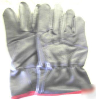 6 pairs dark grey soft goatskin leather work gloves
