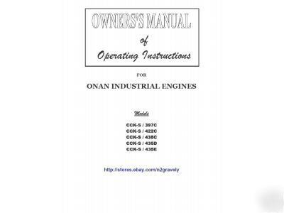 Onan industrial engine owner manual cck-s model
