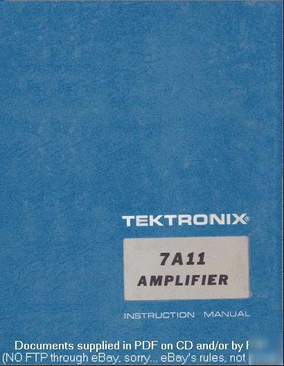 Tek 7A11 service/op manual in 2 res w/txtsrch+extras