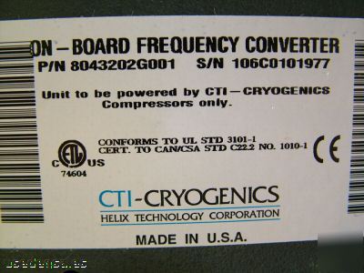 Cti-cryogenics on board frequency converter 8043202G001