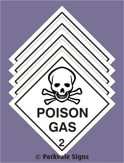 Pack of 5 poison gas stickers (1331)