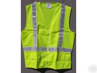 Ansi osha class ii 2 traffic safety vest lime yellow xl