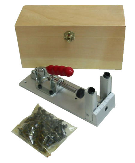 Adjustable pocket hole jig drill system w/ wooden box